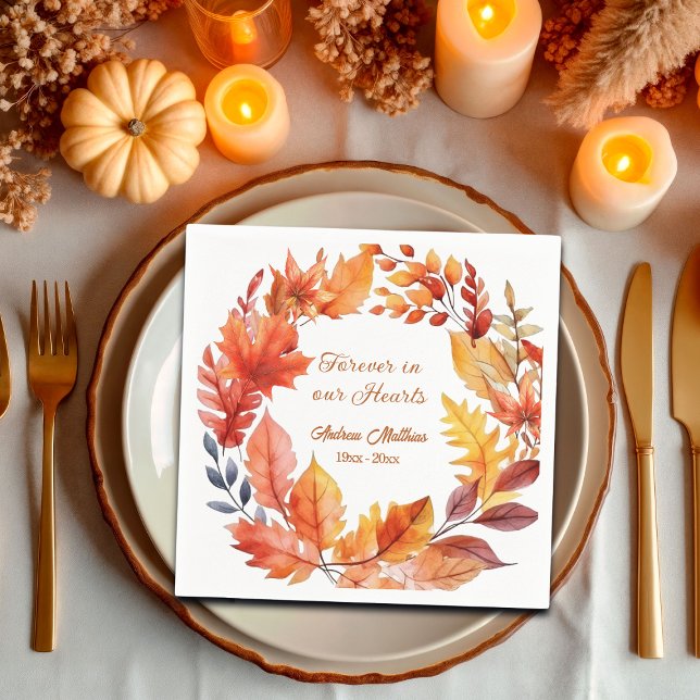 Für immer in unserem Herz Beerdigung Fall Bloralfa Serviette (Von Creator hochgeladen)