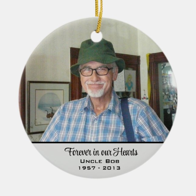 Für immer in unserem Herz-Gedächtnis Keramik Ornament (Vorne)