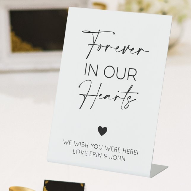 Für immer in unserem Herz-Gedächtnis Sockelschild (Forever in hearts)