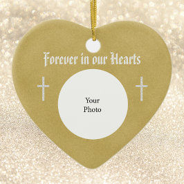 Für immer in unserem Herz-Gedächtnis Weihnachtssch Keramik Ornament
