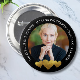 Für immer in unserem Herz Keepake Beerdigung Foto Button