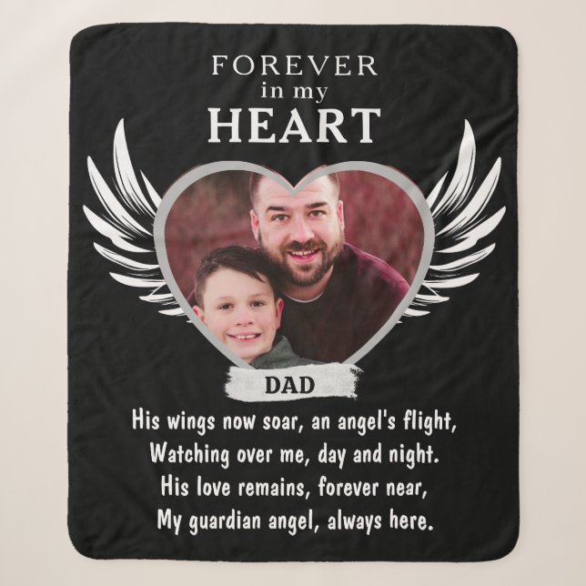 Für immer in unserem Herzen Angel Memorial Keepake Sherpadecke (Vorderseite)