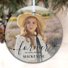 Für immer in unserem Herzen - Beileid Keepake Memo Ornament Aus Glas