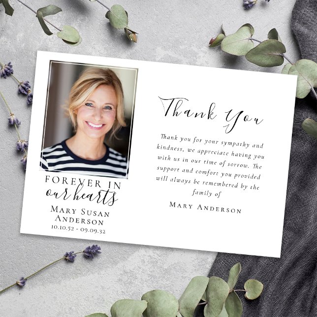 Für immer in unserem Herzen Foto Beerdigung Dankeskarte (Von Creator hochgeladen)