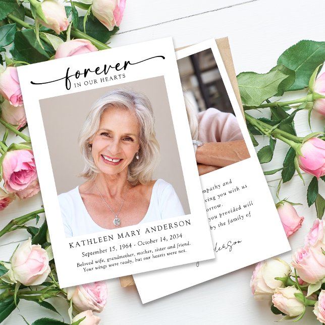 Für immer in unserem Herzen Foto Beerdigung Dankeskarte (Von Creator hochgeladen)