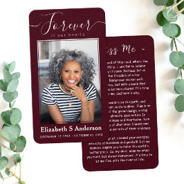 Für immer in unserem Herzen Foto Beerdigungskarte