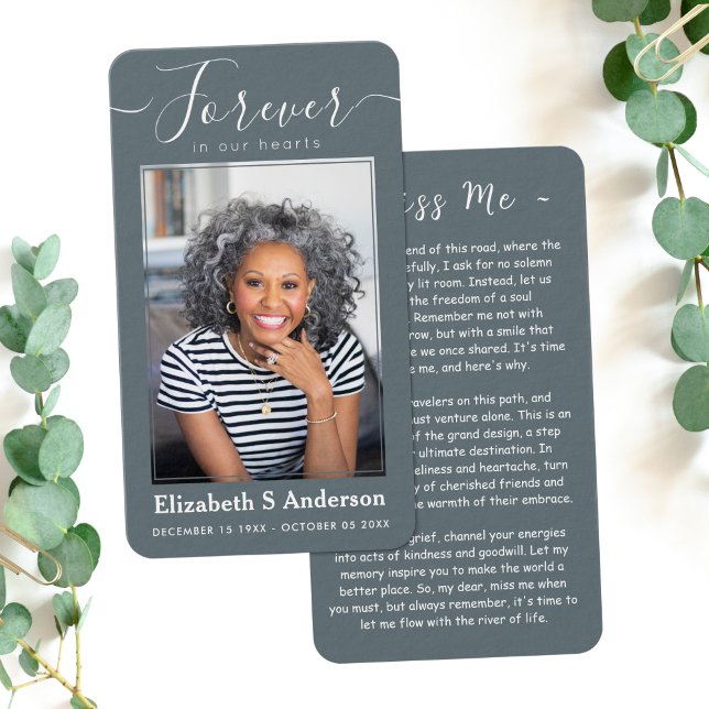 Für immer in unserem Herzen Foto Beerdigungskarte (Von Creator hochgeladen)