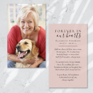 Für immer in unserem Herzen Foto Beerdigungskarte