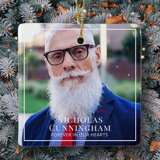 Für immer in unserem Herzen Foto Memorial Keepake Keramikornament (Von Creator hochgeladen)