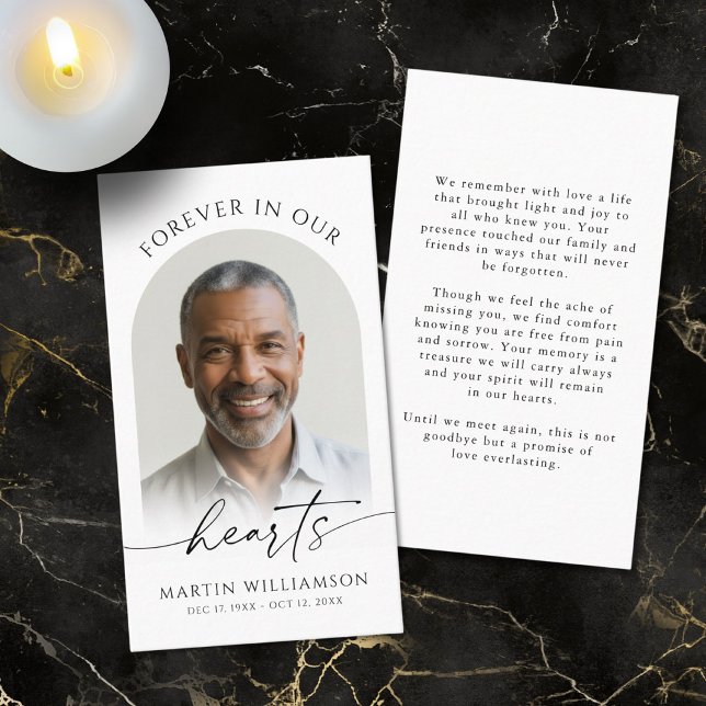 Für immer in unserem Herzen Foto Moderne Gebetskar Visitenkarte (Von Creator hochgeladen)