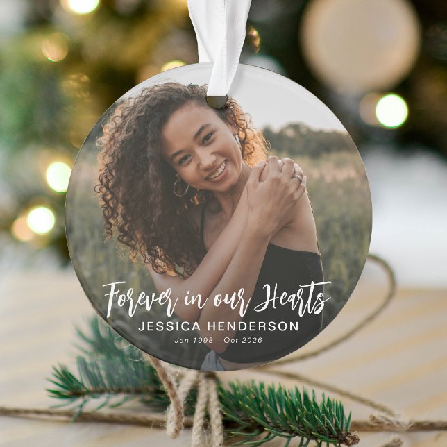 Für immer in unserem Herzen Foto Weihnachten bewah Ornament (Von Creator hochgeladen)