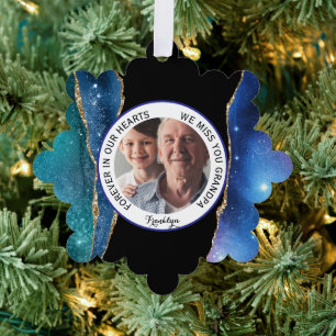 Für immer in unserem Herzen Großvater Moderne Ornament Karte