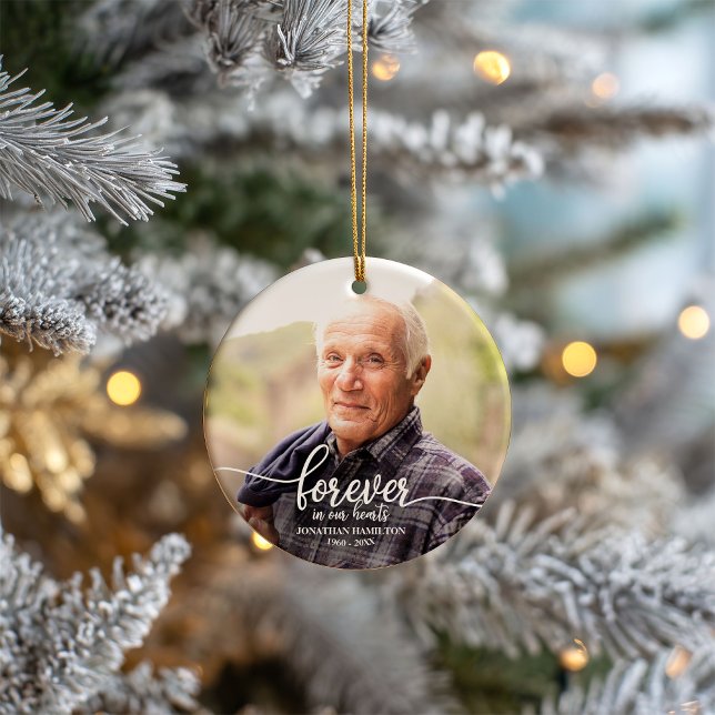 Für immer in unserem Herzen Personalisiertes Foto  Keramik Ornament (Von Creator hochgeladen)