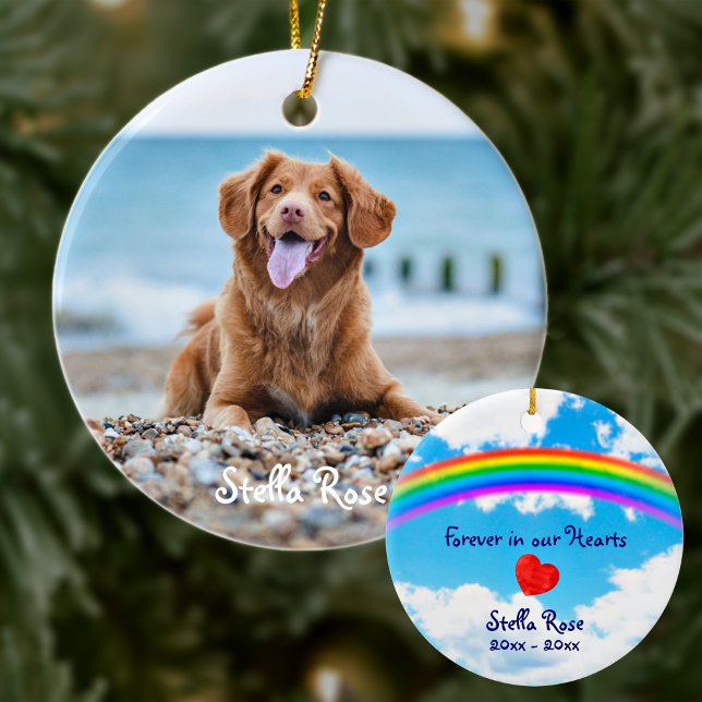 Für immer in unserem Herzen - Rainbow Bridge Pet M Keramik Ornament (Von Creator hochgeladen)