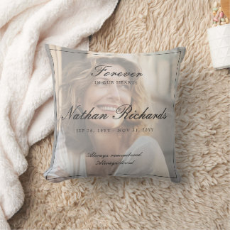 Für immer in unseren Herzen Elegantes Foto-Memoria Kissen