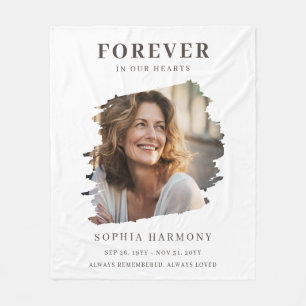 Für immer in unseren Herzen Foto-Andenken Geschenk Fleecedecke