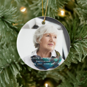 Für immer in unseren Herzen   Foto-Gedenkbild Keramik Ornament