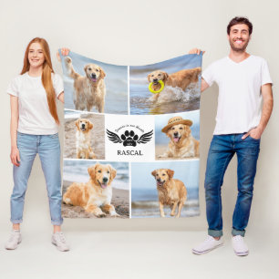 Für immer in unseren Herzen Foto Hund Haustier Ged Fleecedecke