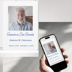 Für immer in unseren Herzen Foto-Trauer-Gedenkstät Dankeskarte