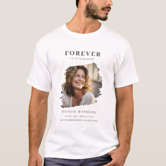 Für immer in unseren Herzen Foto Trauer Tribute T-Shirt