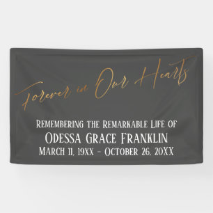 Für immer in unseren Herzen Gold Handwriting Dunke Banner