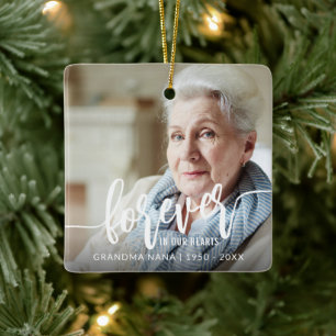 Für immer in unseren Herzen Handlettering 2 Fotos Keramikornament
