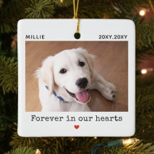 Für immer in unseren Herzen Hund Foto Name Gedenks