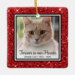 Für immer in unseren Herzen Katze Keramikornament