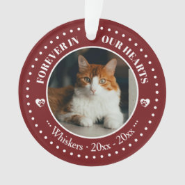 Für immer in unseren Herzen Katzenfoto- und Namens Ornament