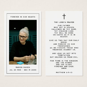Für immer in unseren Herzen Kreuz Gedenkfoto Gebet