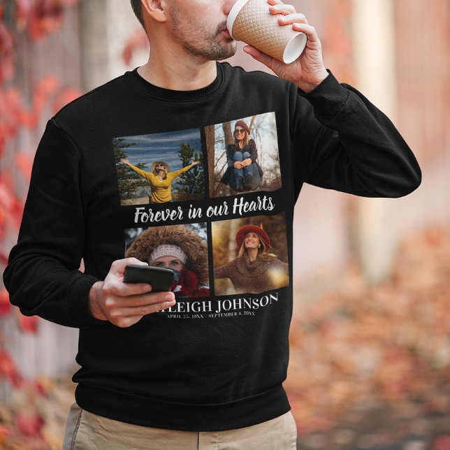 Für immer in unseren Herzen | Memorial für FotoCol Sweatshirt (Von Creator hochgeladen)