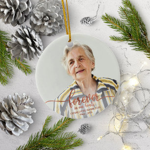 Für immer in unseren Herzen Personalisiertes Foto- Keramik Ornament