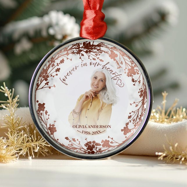 Für immer in unseren Herzen Personalisiertes Foto  Ornament Aus Metall (Von Creator hochgeladen)