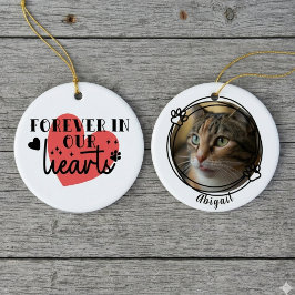 Für immer in unseren Herzen Rotes Grafikdesign Keramik Ornament
