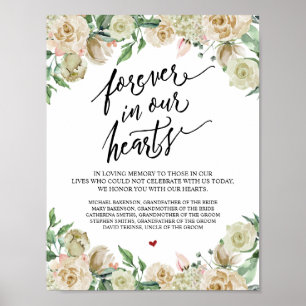 Für immer in unseren Herzen Tischschild Hochzeitsg Poster