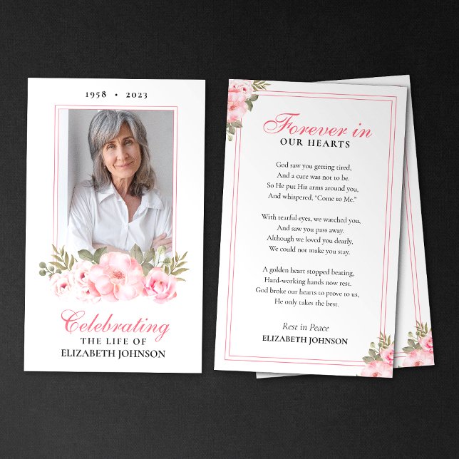 Für immer in unserer Herz-Blumen-Gedenkkarte (Von Creator hochgeladen)