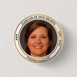 Für immer in unserer Herz-Foto-Bestattungstaste Button