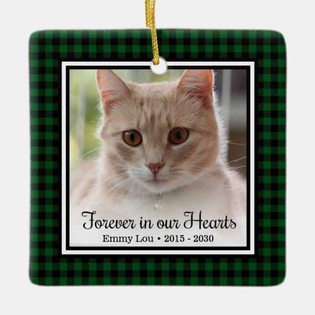Für immer in unserer Herzkatze Keramikornament (Vorderseite)