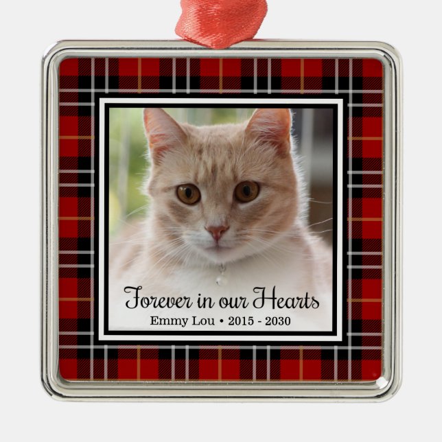 Für immer in unserer Herzkatze Ornament Aus Metall (Vorne)