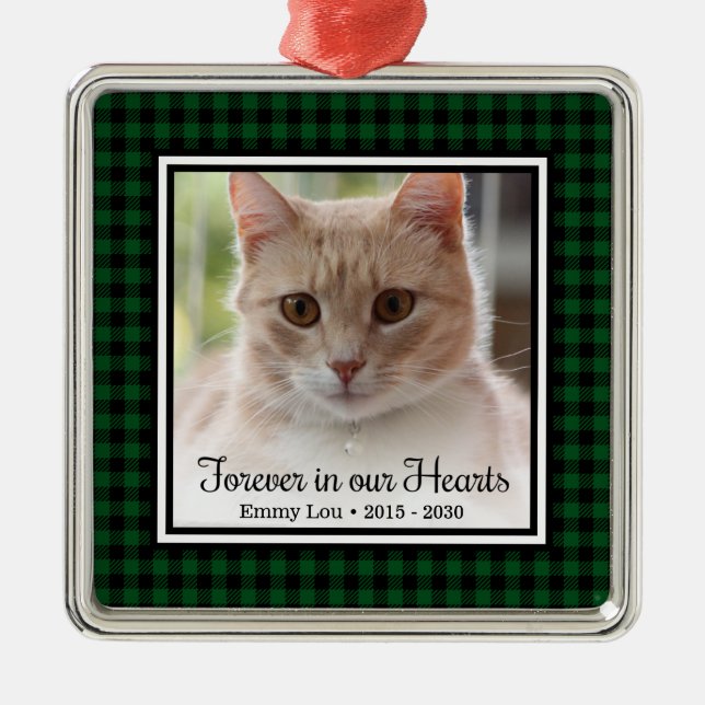 Für immer in unserer Herzkatze Ornament Aus Metall (Vorne)