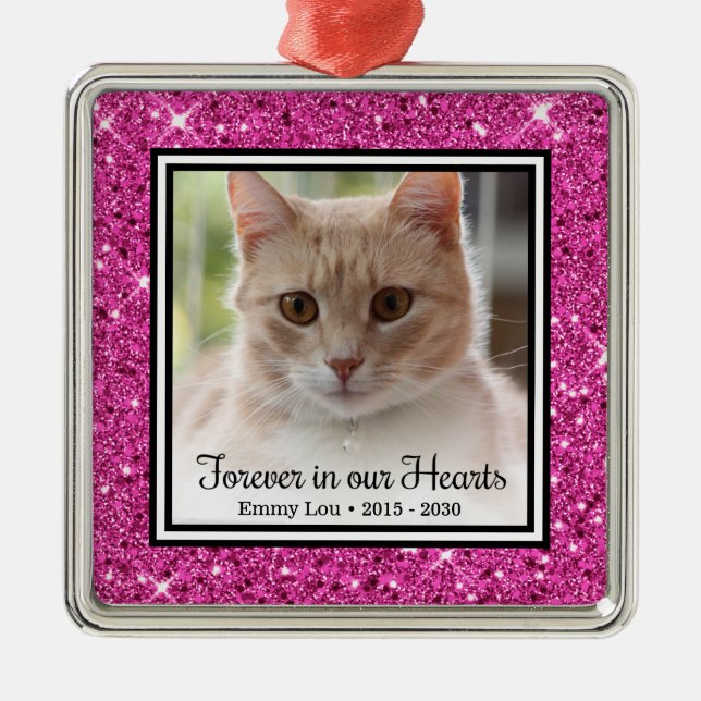 Für immer in unserer Herzkatze Ornament Aus Metall (Vorne)