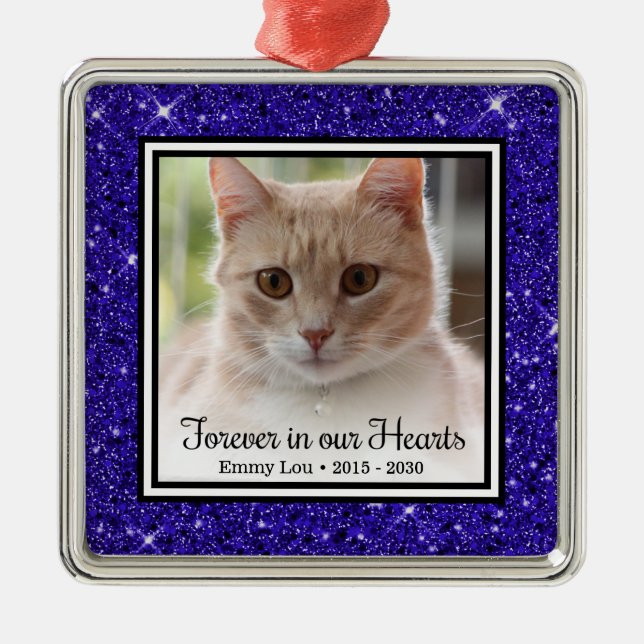Für immer in unserer Herzkatze Ornament Aus Metall (Vorne)