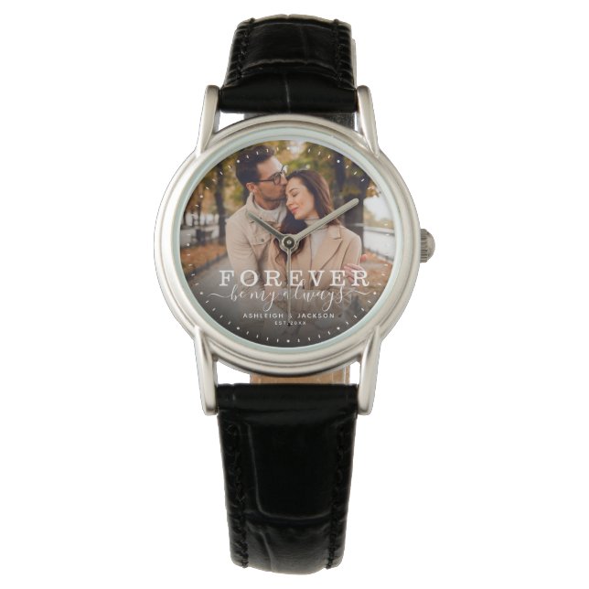 Für immer ist mein immer modernes Hochzeitsskript  Armbanduhr (Vorderseite)