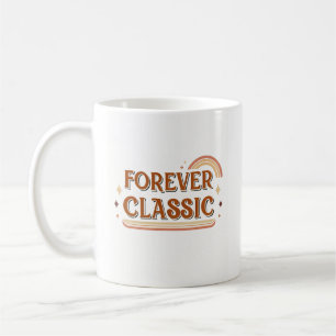 Für immer Klassiker – Minimale Retro-Typografie iM Kaffeetasse