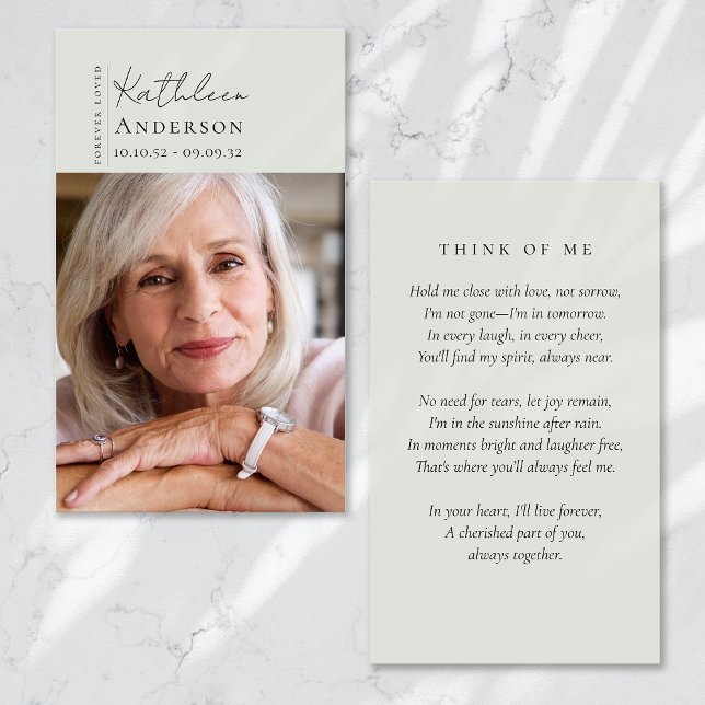 Für immer liebte kalligraphische Script-Gedenkkart (Von Creator hochgeladen)