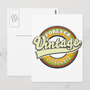 Für immer Litauen Vintage-Logo. Postkarte