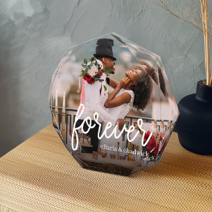 Für immer Personalisierte Hochzeit oder Jahresta Fotoblock