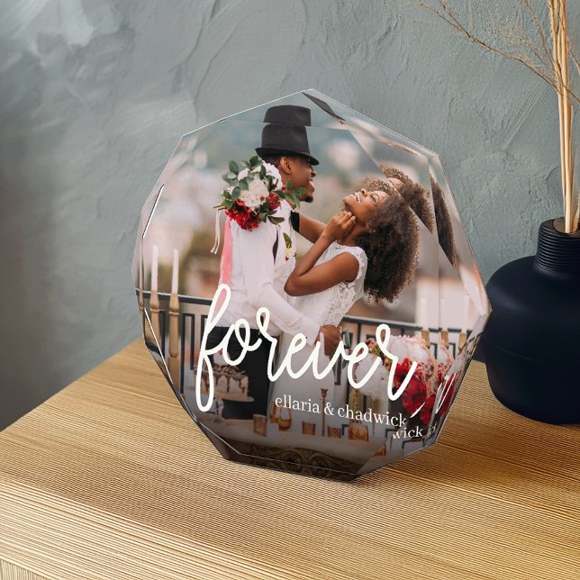 Für immer | Personalisierte Hochzeit oder Jahresta Fotoblock (Von Creator hochgeladen)