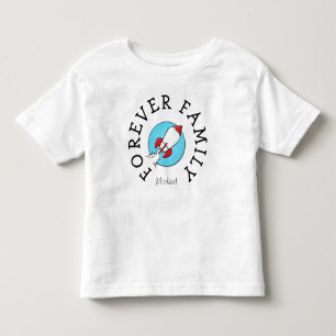 Für immer scherzt Familie Retro Rocketship Kleinkind T-shirt