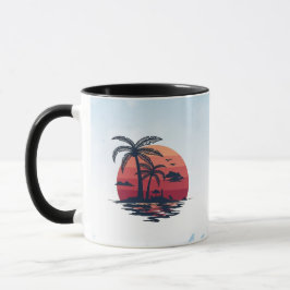 Für immer Sonnenuntergänge jagen Retro Tropische P Tasse